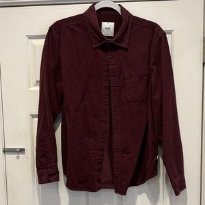Katin Men's Burgundy Casual Corduroy Button Down Shirt